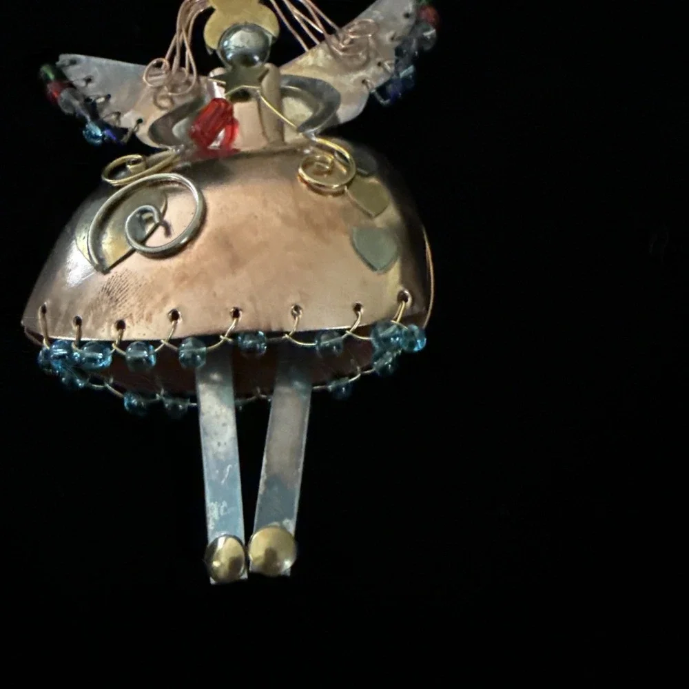 Handcrafted Mixed Media Artisan Angel Ornament 4